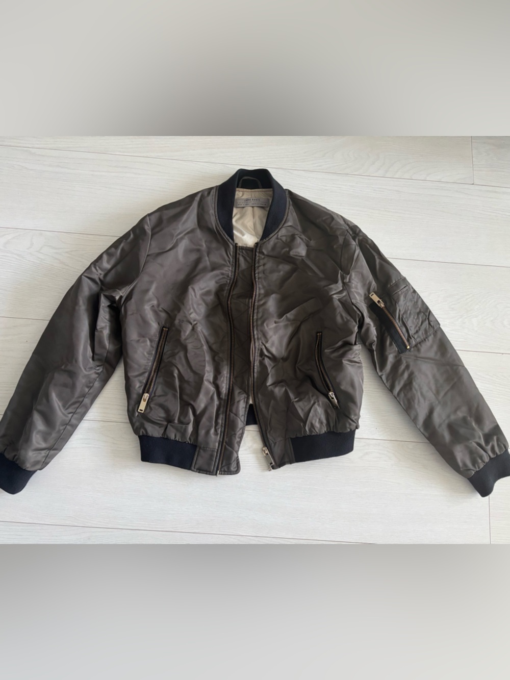 Zara Olive Green Bomber Jacket